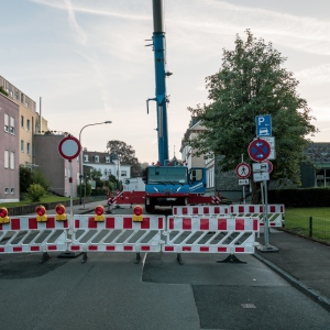 Aufgrund von Arbeiten an der Mobilfunkanlage auf dem Dach des Gebäudes Gartenstraße 6 kam es am Dienstag, 3. September zu einer Vollsperrung der Gartenstraße.